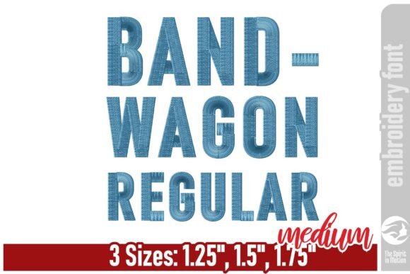 Bandwagon Regular Embroidery Font - M: Bold Block Lettering