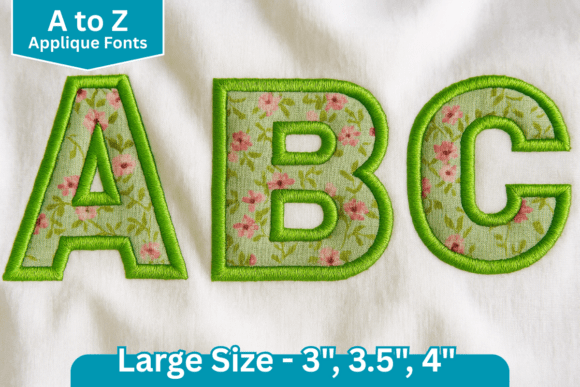 Bold Applique Block Embroidery Font: A Handmade Touch