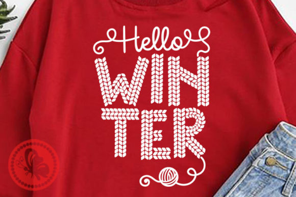 Hello Winter Clipart Yarn Font Christmas: A Cozy Design Asset