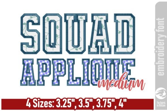 Squad Varsity Applique Font: Bold Athletic Style