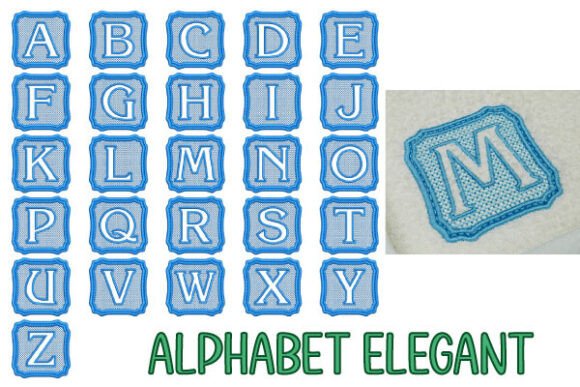 Timeless Embroidery: The 7x7cm Elegant Alphabet Font